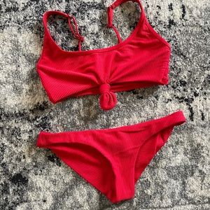 Frankies Bikinis Red top and cheeky bottom